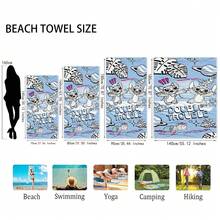 [Disney Official Licensed]1pc Stitch Cartoon Print Beach Towel, Ultra-Soft Microfiber Absorbent Large Bath Towel With Halloween Spooky And Hawaiian Tropical Patterns, Suitable For Beach, Pool, Vacation And Holiday Swimming - Multicolor - View 2