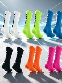 1/5 Pairs Unisex Sports Compression Socks, Moisture-Wicking, Breathable, Suitable For Cycling, Hiking, Running, Basketball, Breathable Cycling Socks For Men And Women, Combining Athletic Performance And Comfort - Perfect For Running, Road Cycling, Etc. - Multicolor - View 3