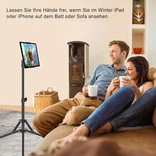 160cm Floor Standing Tripod Stand For Phone Tablet Pan Head 360 Rotating Foldable Aluminum Height Adjustable For Live Streaming Video Recording Vlogging - Black - View 6