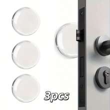 3pcs Transparent Self-Adhesive Door Bumpers, Shock Absorbing, Wall Protection, Noise Reduction, Easy Installation, Suitable For Home And Office Use, Reusable Plastic Fabric Design - A - View 12
