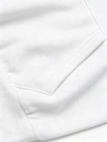 Women's Casual White Printed Sweatshirt, Coast And Floral Pattern, Long Drop Shoulder Pullover, Warm Fleece Lining, Suitable For Autumn Wear - White - View 6