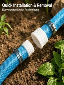 3pcs Leak-Proof Anti-Aging 1/2" Straight Connector, Suitable For 16mm Inner Diameter Irrigation Pipe/Garden Hose, 3-In-1 Quick Connect Splicing Extension Joint For Greenhouse Drip Irrigation System (Tool-Free Quick Install, Requires Separate Clamp) - A - View 1