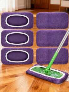 2pcs Coral Fleece Mop Cloth, Reusable And Washable, Suitable For Cleaning Hardwood Floors And Various Surfaces, Durable Synthetic Material, Essential For Floor Cleaning, Decorative Style Easy-To-Clean Mop Cloth - Replacement Mop Pads - View 9