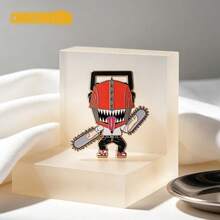 Crunchyroll Chainsaw Man Official Enamel Pin Denji Lapel Brooch Badge Bag Jacket Pin Halloween Christmas Gift Teens Adults 1PC - Red - View 3