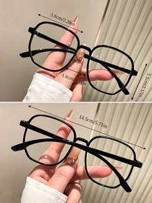 1Pc/3Pcs Polygon Large Frame Fashion Glasses, Suitable For Daily Wear, Holiday Gifts, Casual, Formal Occasions, Exquisite Style - Transparent - View 5