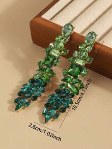 European & American Exaggerated Vintage Heavy-Duty Elegant Exquisite Design Versatile Sophisticated Gradient Tassel Earrings - Gradient Green - View 5
