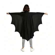 Set Jubah dan Topeng Sayap Kelelawar Hitam untuk Dewasa, Kostum Cosplay Vampir Halloween untuk Pesta, Karnaval, Pertunjukan Panggung - Hitam - View 8