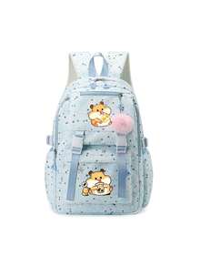 1 Pc, Creative Hamster Pattern Printed Backpack, Large Capacity Casual Backpack, Adjustable Shoulder Straps, Suitable For Daily Commuting And Travel - one-size - View 6