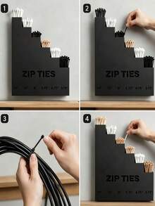 Wall Mount Zip Ties Organizer Rack Multi‑Size Cable Tie Storage Rack Heavy Duty Hook Style Cable Tie Holder Multi‑Layer Storage Hanger For Garage Workshop Tool Organization Repair Workers Essential Storage And Organization Home Decor - Multicolor - View 9