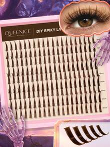 Spiky Fairy Lash Clusters, DIY Individual Cluster Lashes, Wispy Spiky Segmented False Eyelashes, At Home Self Lash Extensions, Thin Band Reusable Eyelash Clusters, Mixed Length 11-19mm, Dramatic Spiky Lashes For Halloween Cosplay & Daily Eye Makeup - D - View 7