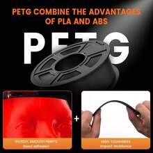 PETG Filament 1.75mm 1KG, 3D Printer Filament PETG Transparent, Strong Toughness, 1KG(330M) Filament High Precision, Dimensional Accuracy ±0.02mm, Transparent - View 3
