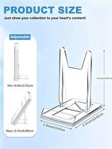 1/3/6/10pcs Transparent Acrylic Display Stand, Adjustable Book And Wallet Holder With Sturdy Base, PMMA Material, Suitable For Home Office, Party Decoration And Retail Scenarios, Fashionable Design, Solid Structure - Multicolor - View 10
