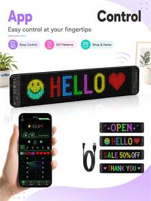 Rolling Giant Bright LED Advertising Sign, Flexible USB 5V LED Shop Sign, Bluetooth App Control, Customizable Text/Pattern/Animation, Programmable Display Screen, Suitable For Stores, Cars, Bars, Hotels - LED Sign - View 3