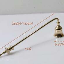 1pc Gold Long Handle Candle Extinguisher, Elegant Bell-Shaped Candle Snuffer, Safely Extinguish Pillar Candles, Jar Candles And Taper Candles, Smokeless And Stain-Free, Quick Extinguishing, Vintage Polished Metal Candle Accessory, Suitable For Home Decor, Dining Table, Wedding Party, Spa - Multicolor - View 11