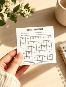 Minimalist 30-Day Challenge Habit Tracker Notebook, Undated Grid Goal Tracking Journal, Daily Task List Notepad, Self-Discipline Check-In Sticky Note,Journal Scrapbook Insert Tool, Office Goal Planning Stationery Supplies - A - View 11