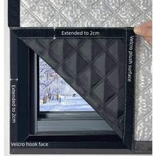 Winter Windproof & Warm Curtains | Thickened Aluminum Foil Insulation Film Bedroom Sealing Wind Blocker No-Drill Installation - Silver-faced Black-edged Thickened Curtains - View 4