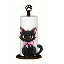 New Acrylic 2D Printed Art Animal Paper Towel Holder With Wooden Base And Rod, Modern Home Decor Paper Towel Rack Suitable For Holiday Decoration, Kitchen And Party - Multicolor - View 4