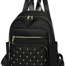 Mochila para mujer de nueva forma de diamante, de gran capacidad, de viaje, de moda, casual, de tela Oxford - Negro8852 - Ver 3