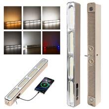 Lámpara LED recargable 6 modos de luz, linterna y alerta, 4 formas de fijación, para camping y emergencias - Albaricoque - Ver 2