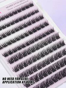 120pcs Self-Adhesive False Eyelash Clusters, Fluffy & Natural, DIY Eyelash Extension, Customizable, Suitable For Beginners, For Home, Travel, Party Use, Glue-Free False Eyelashes - D - View 5