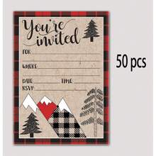 Christmas Party Invitation, High-End Lumberjack Plaid Pattern Holiday Invitation Card, Suitable For Children And Adults, Winter Events, Gatherings And Holiday Open House Party Invitation - B - View 6