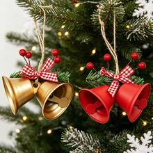 (2 Pieces/Bag) Christmas Metal Horn Bells, Mini Bells, Christmas Decoration Pendants, Wedding Decoration Accessories - 2pcs - View 6