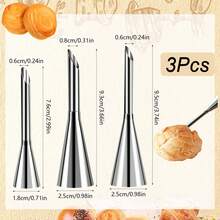 Bộ đầu bắt kem inox, vòi bơm nhân bánh donut và bánh su kem, dụng cụ trang trí bánh cupcake - Bạc - Xem 3