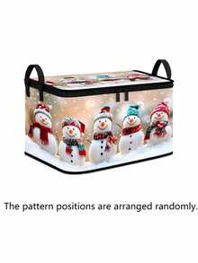 Christmas Tree Print Storage Box With Zipper And Handle, Christmas Decoration Organizer Storage Container, Suitable For Home, Closet, Bedroom Decoration - Multicolor - View 13