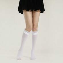 Kaos Kaki Putih Selutut Gaya Lolita Manis, Dengan Hiasan Renda Bergelombang, Elastisitas Tinggi, Lembut, dan Bernapas, Cocok untuk Gaya Putri Lolita - MultiWarna - View 10