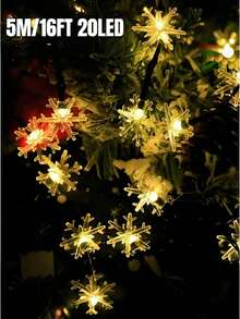 5M/7M/12M Solar Snowflake String Lights, Outdoor Waterproof Light String, 8 Lighting Modes,20/50/100 LED Fairy Light String,Gardens,Courtyards,Gatherings,Parties,Weddings,Christmas Trees,Houses,Balconies,Pavilions,Christmas Decorations,Seasonal Decor - Solar Christmas Snowflake Light - View 22