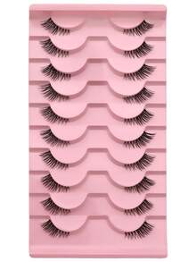 Soft Natural Half Lash Extensions Faux Mink Wispy Clear Invisible Band Lightweight Reusable Eyelashes For Makeup Beginners - View 6