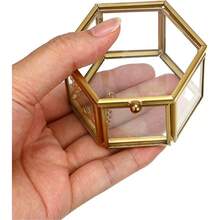 Hexagonal Glass Jewelry Box Greenhouse Jewelry Box Succulent Plants Diamond Ring Greenhouse Home Gardening Plants Greenhouse - Clear - View 11