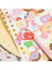 30張/本 螺旋裝貼紙書，Love Letter 系列，精緻可愛小動物與植物主題貼紙，剪貼簿用品，模切易撕，適用於裝飾筆記本、相框、手機殼、水壺、垃圾桶、雜誌、文具盒等，DIY個性化拼貼，開學必備 - 彩色 - 查看 15