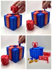 1pc Frustrating Gift Wrap - An Empty 3D Printed Container With Fasteners, A Novelty Joke Gift Box, A Humorous Coin Storage Box, Perfect For Holiday Home Decor, A Funny Gift Box For Birthdays, Reusable Hard Plastic Surprise Jewelry Box - Multicolor - View 8