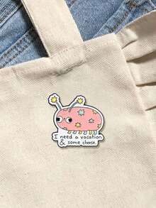 Cute Pink Star Bug Funny Quote Enamel Pin Whimsical Vacation Cheese Meme Lapel Badge Metal Brooch For Backpack Jacket Quirky Accessory Gift - Pink - View 4