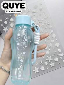 1 Set Decor Stickers With Tweezer, Stickers Aesthetic, Stickers, White Shell Starfish Marine Motif, Clear Ocean‑Themed Ornamental Graphics, For Camera, Phone Case, Water Tumbler, Gift Card, Cosmetic Storage Box - Seashell Stickers - View 2