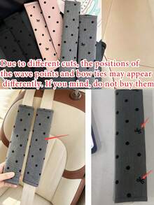 1pc Sweet Minimalist Soft Fabric Long Black Polka Dot Print Neat Stitching Breathable Wear-Resistant Stain-Resistant Shoulder Pad, Relieve Shoulder Pressure, Car Seat Belt Cover, Daily Driving Travel, All Seasons Spring Summer Autumn Winter Gift - Multicolor - View 12