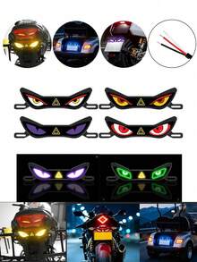 1組惡魔之眼動態LED裝飾燈，12V通用摩托車電動滑板車車牌造型裝飾燈，車輛後方輔助氛圍燈配件，不含電池 - LED - 查看 8