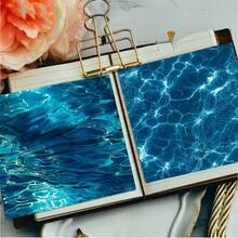 24 Sheets 6*6 Inch Fresh Ocean Water Ripple Scrapbook/Journal Paper, Ice Blue Light & Shadow Transparent Elements Suitable For Collage, Origami And Journaling Materials, DIY Paper, Handmade Scrapbook, Bullet Journal, Greeting Cards, Gift Wrapping And Home Decor - Square - View 7