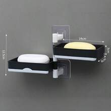 Giá đựng xà phòng xoay 2/3/4 tầng, khay đựng xà phòng thoát nước gắn tường phòng tắm, kệ lưu trữ sáng tạo không cần khoan cho gia đình - Kệ đựng xà phòng - Xem 11