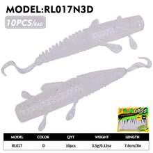 PRO BEROS Proberos 10/14pcs Soft Bait Fishing Swimbait, Worms Bionic Soft Fishing Bait, Soft Plastic Lures For Trout Walleye Bass Fishing. - Multicolor - View 7