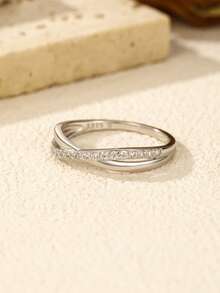 MODIAN 925 Sterling Silver Geometric X Shape Finger Rings Stackable Vacation Ring For Women Fine Jewelry - Silver - View 5