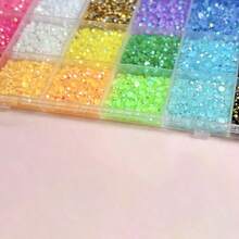 32,000pcs/40 Colors/6mm Flat Back Rhinestone Set, Multi-Color Handmade Gemstone Set With Pickup Pen And Tweezers, Suitable For DIY, Clothing, Shoes, Shiny Decorations, Colorful Mixed Palette - Multicolor - View 2
