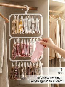 1pc Multi-Functional Hanging Rack Laundry Drying Tool, Suitable For Socks, Underwear, Shirts, Pants And Skirts, Ideal For Bedroom, Bathroom, Dorm, Bedside Area And Back To School Season Decoration - Multicolor - View 2