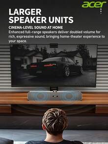 Acer Speaker Komputer Bluetooth OSK218, Speaker Mini untuk Penggunaan di Rumah, Subwoofer Multimedia Panjang, Speaker Gaming Mini USB, Universal untuk Desktop, Laptop, Ponsel, dan Tablet, Kualitas Suara Surround - View 6