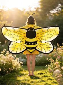 Adult Halloween Animal Costume Cape, Simulated Ladybug, Bee, Butterfly, Dragonfly Wing Design Cape Prop - Multicolor - View 3