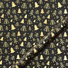 15/1pc Black & Gold Christmas Gift Wrapping Paper 50*70cm Snowflake Christmas Tree & Reindeer Pattern Holiday Gift Packaging Handmade Paper - View 8