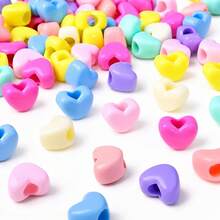 11x16mm Acrylic Heart Beads Solid Color Love Shape Spacer Loose Beads For Jewelry Making DIY Bracelet Necklace Earring Keychain Phone Chain - Large Heart With Holes - View 6