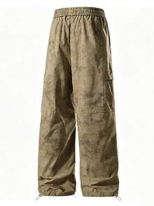 NBCT Outdoor Hiking Cargo Pants With Patch Pockets, Drawstring Waist, Cuffed Hem, Versatile Functional Sports Long Pants For Women, Camping Hiking Pants - Khaki - View 3