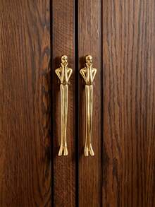 2pcs Decorative Thinker Shaped Cabinet Handles, Brass Gold Art Sculpture Furniture Pulls, Unique Long Portrait Drawer Handles, Suitable For Cabinets, Dressers, Wardrobes Hardware Decoration - Gold - View 9